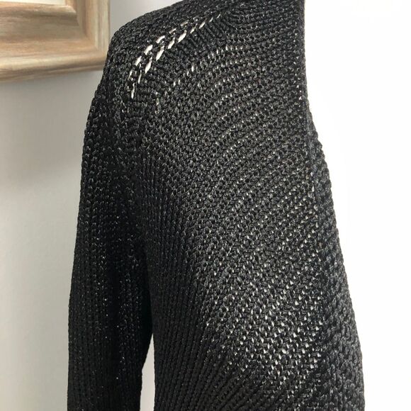 NWT Faith Connexion Paris Black Draped Cardigan Open Knit Size Large - Picture 5 of 10